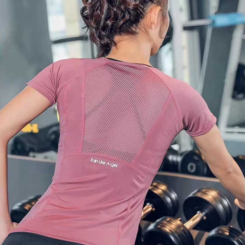 Ladies Sportswear Yoga Wear Women'S Sports T-Shirt plus Size Top Fitness Clothes Running