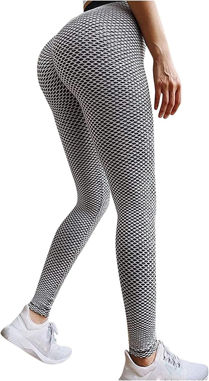 2 Pack TIK Tok Leggings Butt Lift Leggings for Women Yoga Pant High Waisted Workout Sport Textured Booty Tights